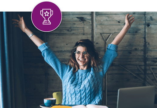 woman celebrating
