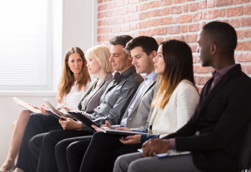 Applicants waiting for interview